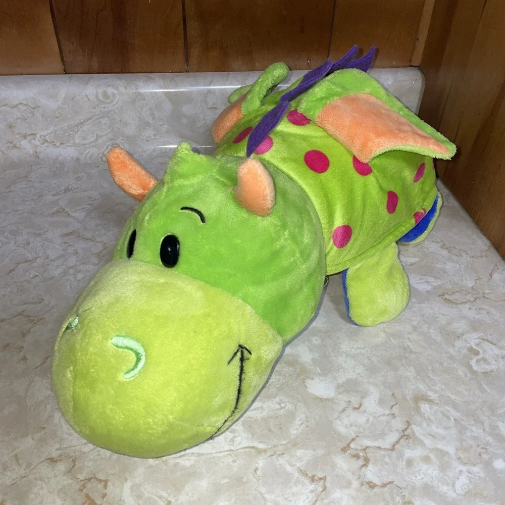 Flip-A-Zoo 2 In 1 Stuffed Plush‎ Animal ~ Persephone Unicorn + Imogen Dragon 18